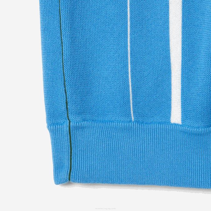 clt blanco azul VVL0A441 hombres Lacoste polo a rayas de algodón orgánico