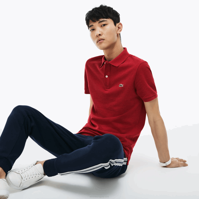 doctorado rojo VVL0A1199 hombres Lacoste polo original l.12.12 slim fit