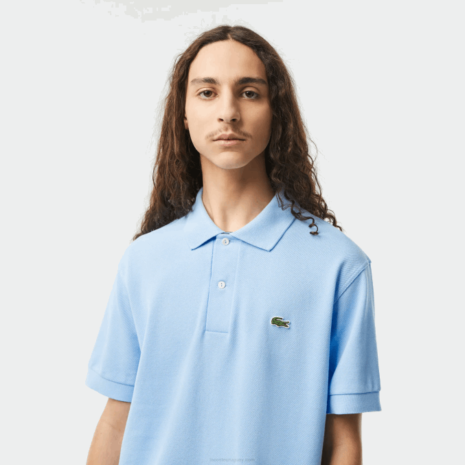 hbp azul VVL0A251 hombres Lacoste polo original l.12.12 con piqué de algodón grueso