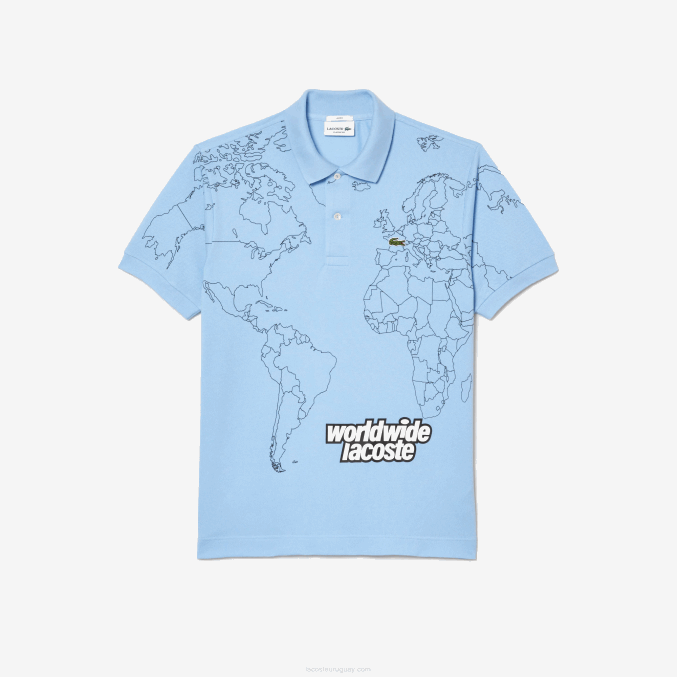 hbp azul VVL0A33 hombres Lacoste polo de algodón orgánico estampado original l.12.12