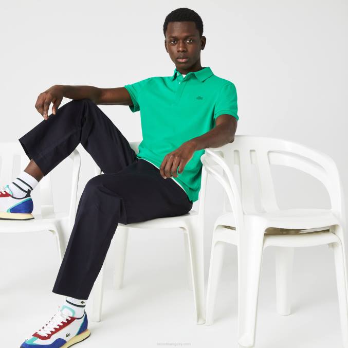 ldm verde VVL0A907 hombres Lacoste polo de piqué de algodón elástico smart paris