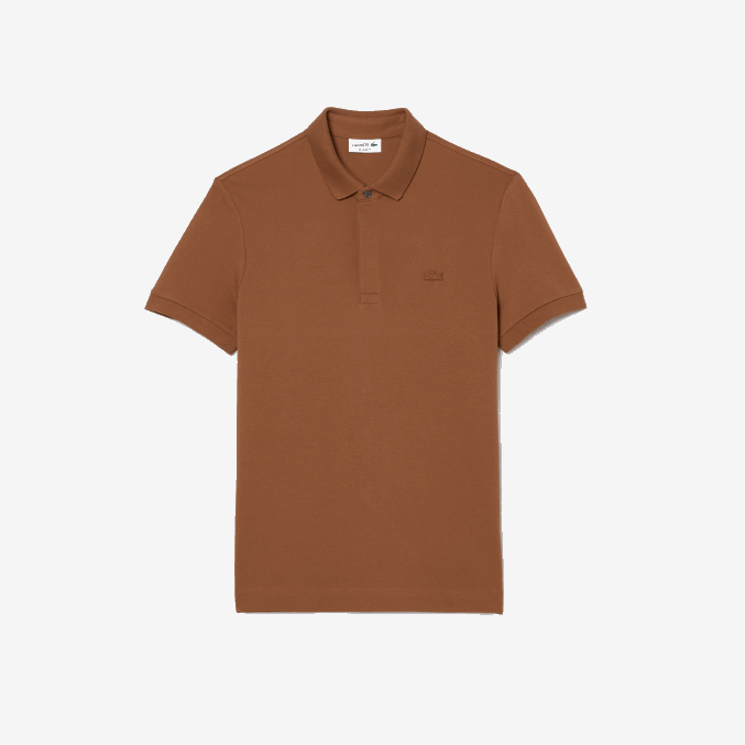 lfa marrón claro VVL0A117 hombres Lacoste polo de piqué de algodón elástico smart paris
