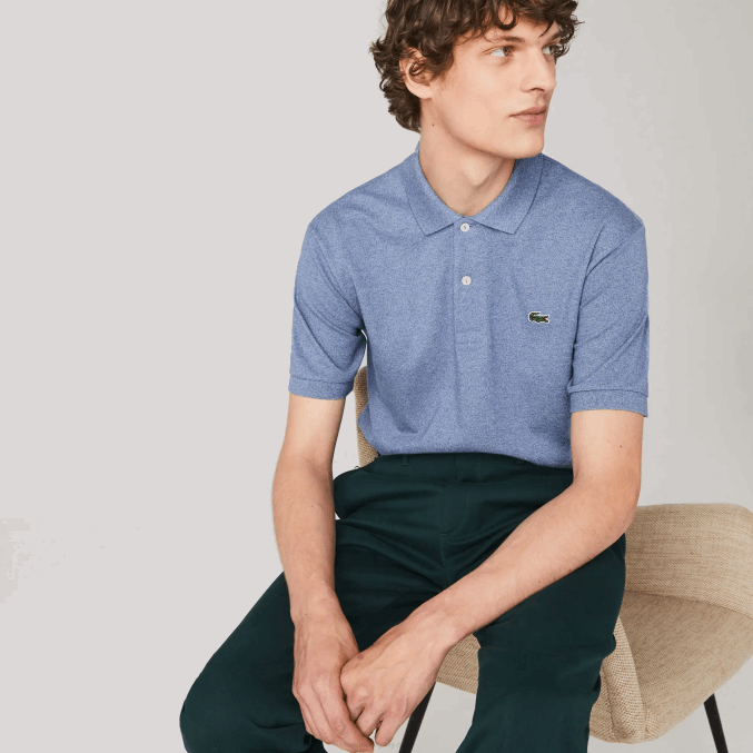 lomo azul 1gf VVL0A128 hombres Lacoste polo jaspeado original l.12.12