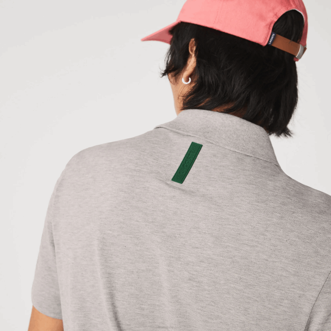 lomo gris 4jv VVL0A599 hombres Lacoste Polo slim fit de piqué de algodón orgánico elástico