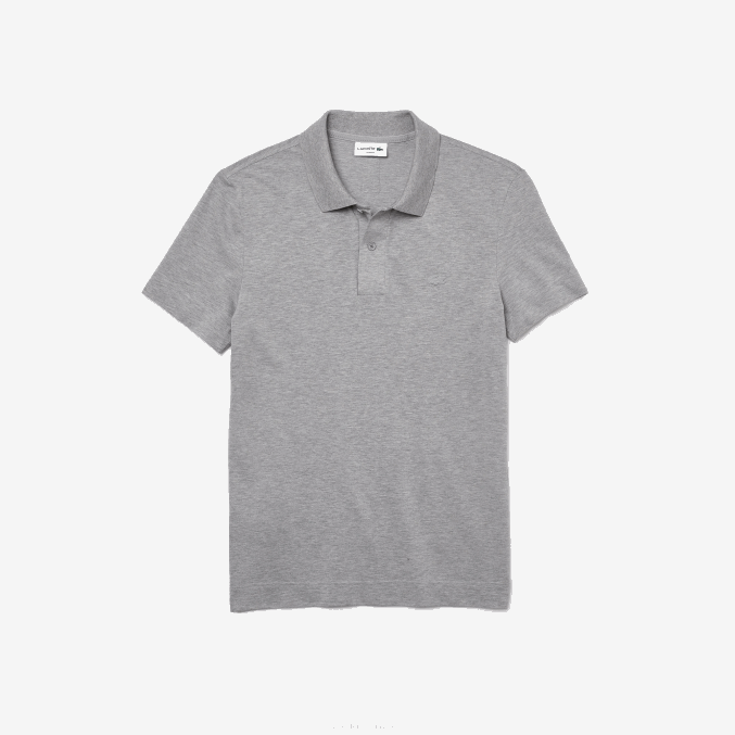 lomo gris 4jv VVL0A599 hombres Lacoste Polo slim fit de piqué de algodón orgánico elástico