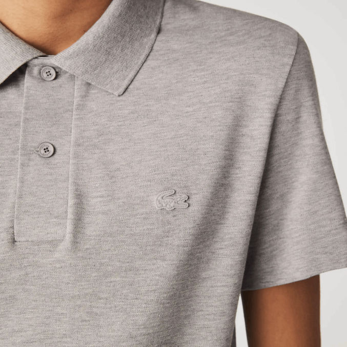 lomo gris 4jv VVL0A599 hombres Lacoste Polo slim fit de piqué de algodón orgánico elástico