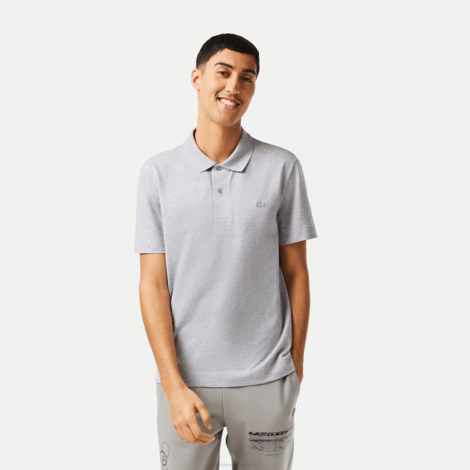 lomo gris cca VVL0A175 hombres Lacoste polo de piqué de algodón transpirable de movimiento activo