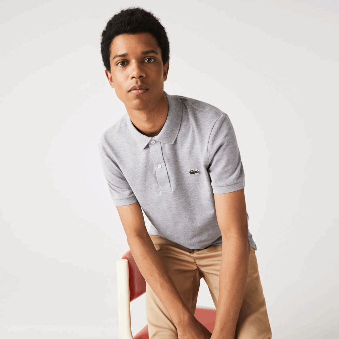 lomo gris yrd VVL0A1267 hombres Lacoste polo original l.12.12 slim fit