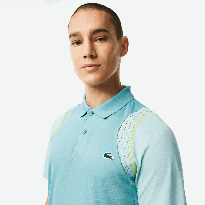 menta br8 VVL0A84 hombres Lacoste polo de tenis de poliéster reciclado