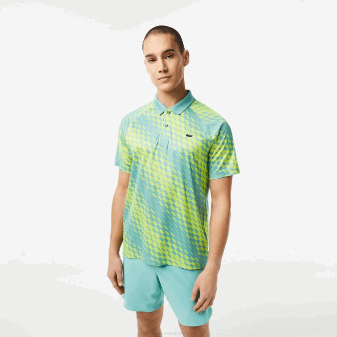 menta zli VVL0A111 hombres Lacoste tenis x novak djokovic versión fan polo