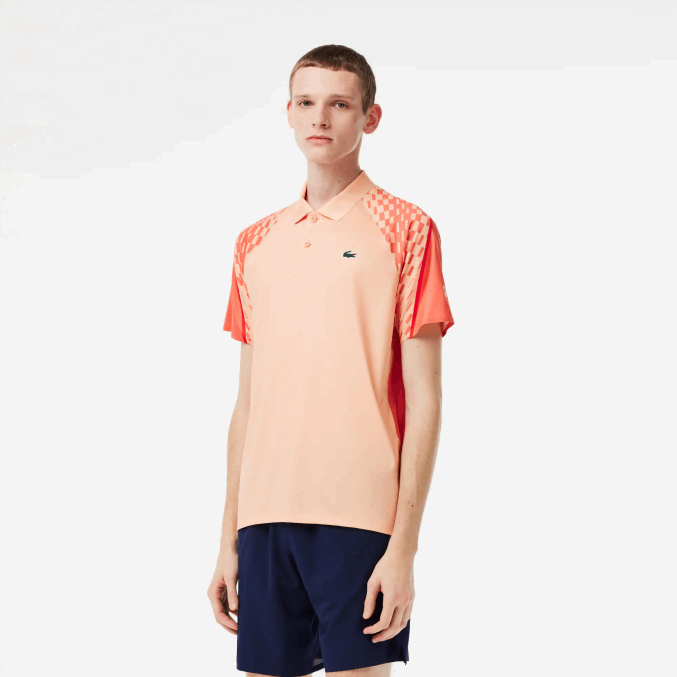 naranja claro naranja rojo t7i VVL0A237 hombres Lacoste polo tricolor tennis x novak djokovic