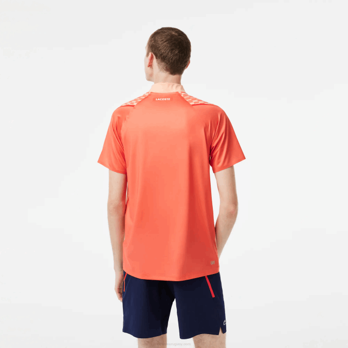 naranja claro naranja rojo t7i VVL0A237 hombres Lacoste polo tricolor tennis x novak djokovic
