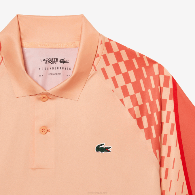 naranja claro naranja rojo t7i VVL0A237 hombres Lacoste polo tricolor tennis x novak djokovic
