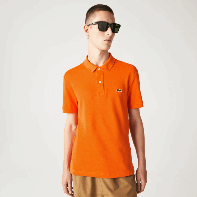 naranja z4d VVL0A876 hombres Lacoste polo original l.12.12 slim fit