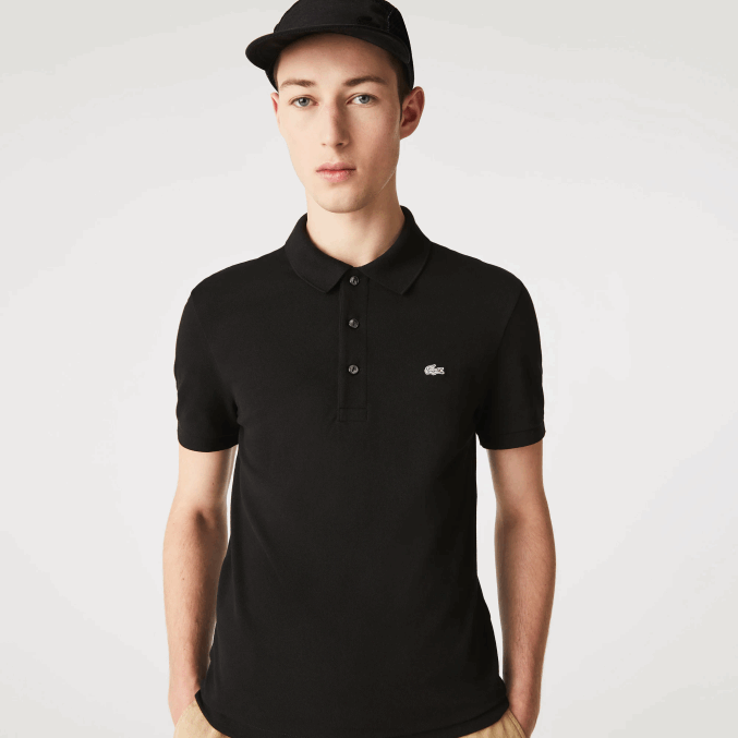 negro 031 VVL0A565 hombres Lacoste Polo slim fit de petit piqué elástico