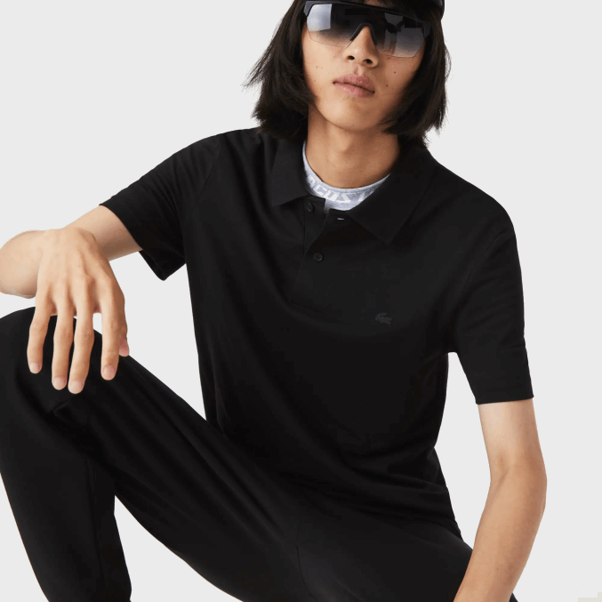 negro 031 VVL0A598 hombres Lacoste Polo slim fit de piqué de algodón orgánico elástico
