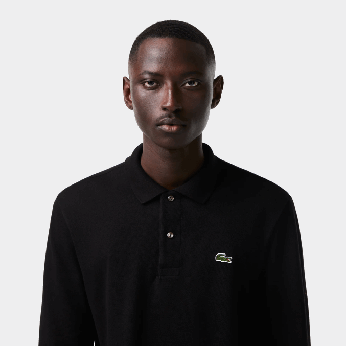 negro 031 VVL0A645 hombres Lacoste polo de manga larga original l.12.12