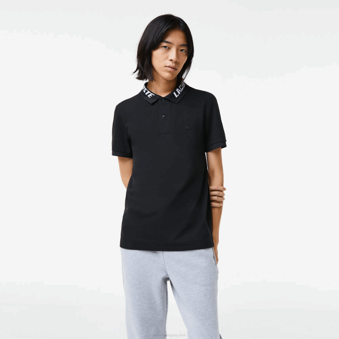 negro 031 VVL0A777 hombres Lacoste polo de piqué elástico slim fit con logo