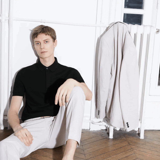 negro 031 VVL0A81 hombres Lacoste polo de piqué de algodón elástico smart paris