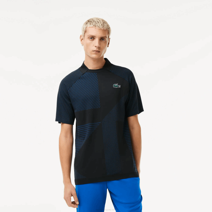 negro azul 985 VVL0A770 hombres Lacoste Polo de tenis sport slim fit sin costuras