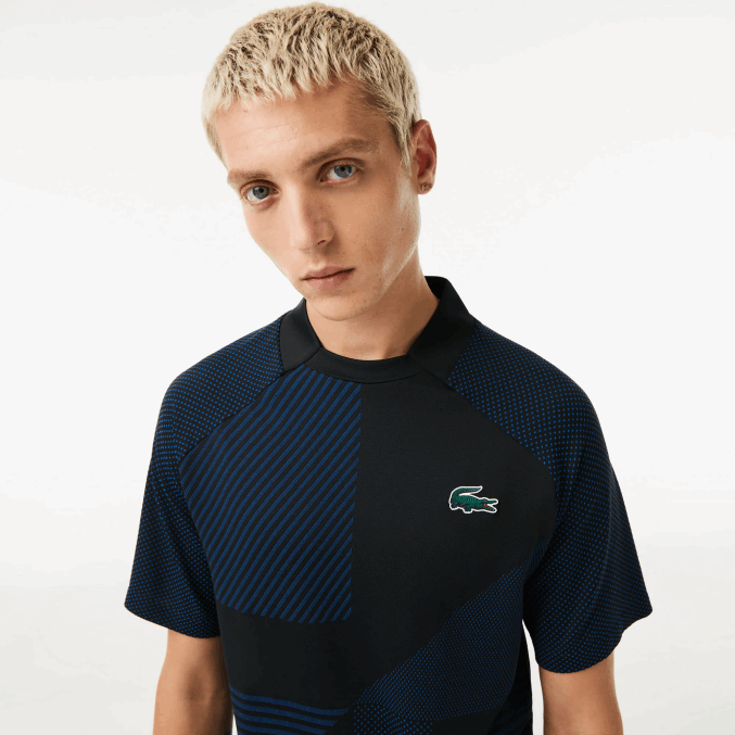 negro azul 985 VVL0A770 hombres Lacoste Polo de tenis sport slim fit sin costuras