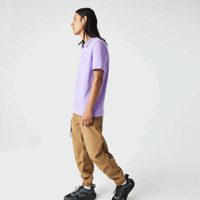 púrpura gfu VVL0A602 hombres Lacoste polo de piqué de algodón transpirable de movimiento activo