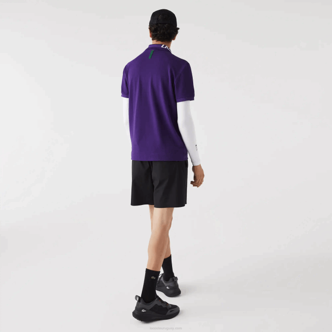 púrpura pfn VVL0A776 hombres Lacoste polo de piqué elástico slim fit con logo