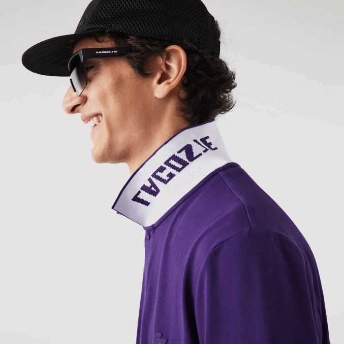 púrpura pfn VVL0A776 hombres Lacoste polo de piqué elástico slim fit con logo