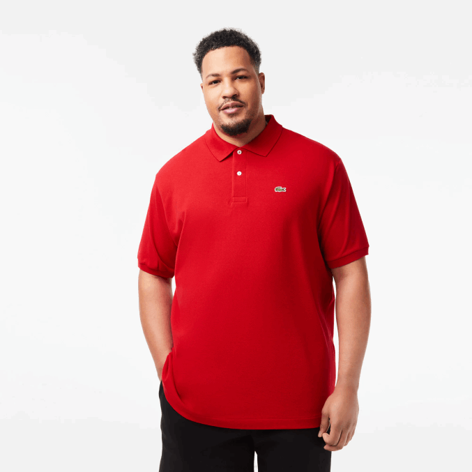 rojo 240 VVL0A204 hombres Lacoste polo de algodón petit piqué - tallas grandes - alto