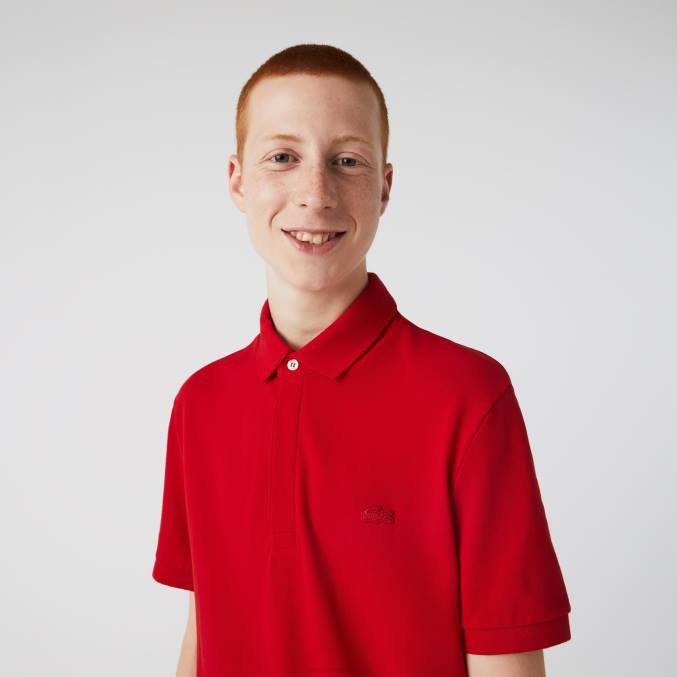 rojo 240 VVL0A726 hombres Lacoste polo de piqué de algodón elástico smart paris