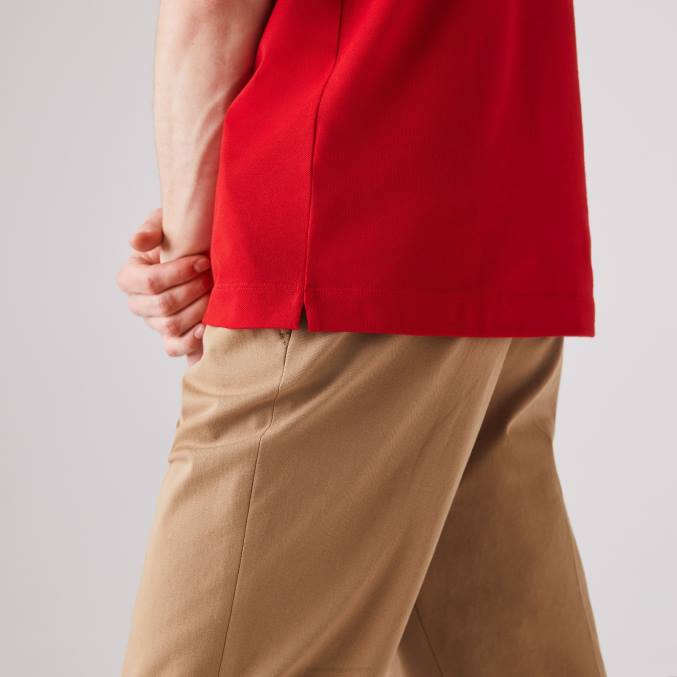 rojo 240 VVL0A726 hombres Lacoste polo de piqué de algodón elástico smart paris