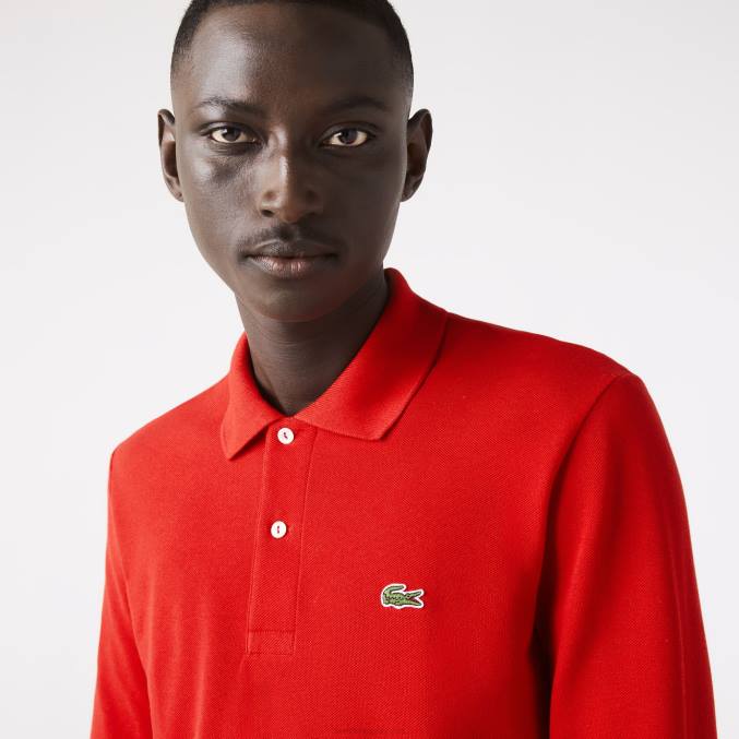 rojo 240 VVL0A727 hombres Lacoste polo de manga larga original l.12.12