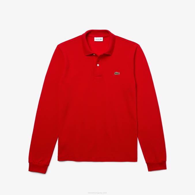 rojo 240 VVL0A727 hombres Lacoste polo de manga larga original l.12.12