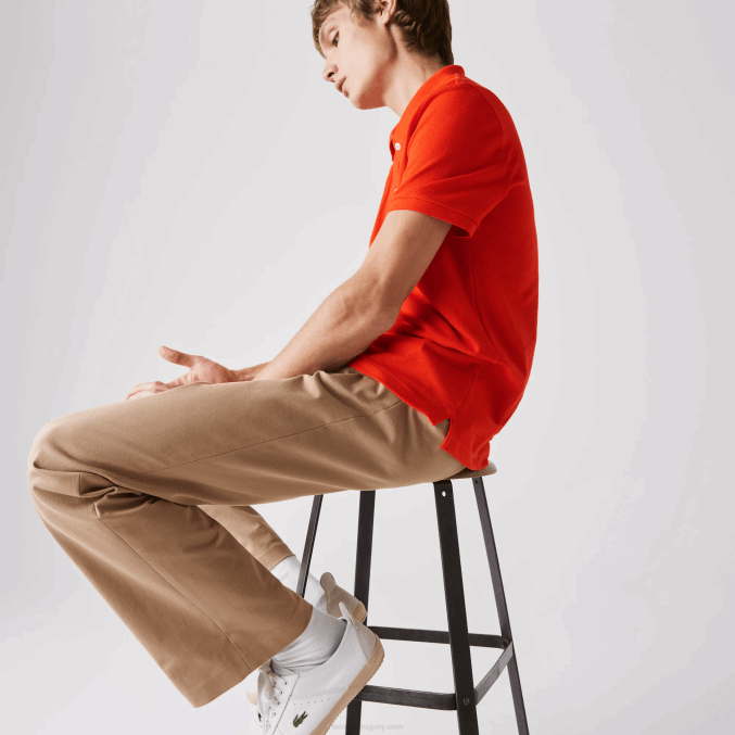 rojo 3b2 VVL0A702 hombres Lacoste polo original l.12.12 slim fit