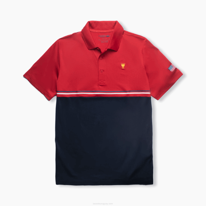 rojo azul marino blanco t7r VVL0A1215 hombres Lacoste polo deportivo copa presidentes
