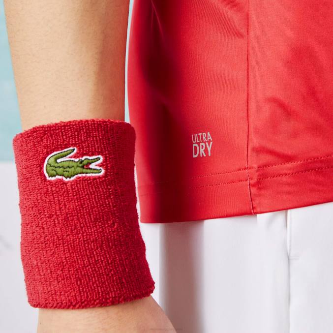 rojo blanco c9u VVL0A929 hombres Lacoste Polo sport elástico con estampado Novak Djokovic