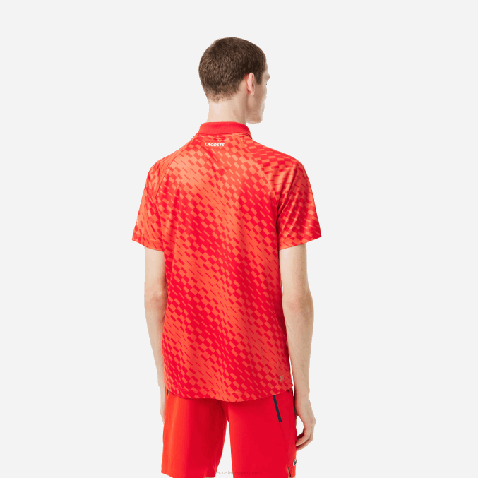 rojo naranja wi9 VVL0A110 hombres Lacoste tenis x novak djokovic versión fan polo