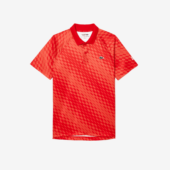 rojo naranja wi9 VVL0A110 hombres Lacoste tenis x novak djokovic versión fan polo