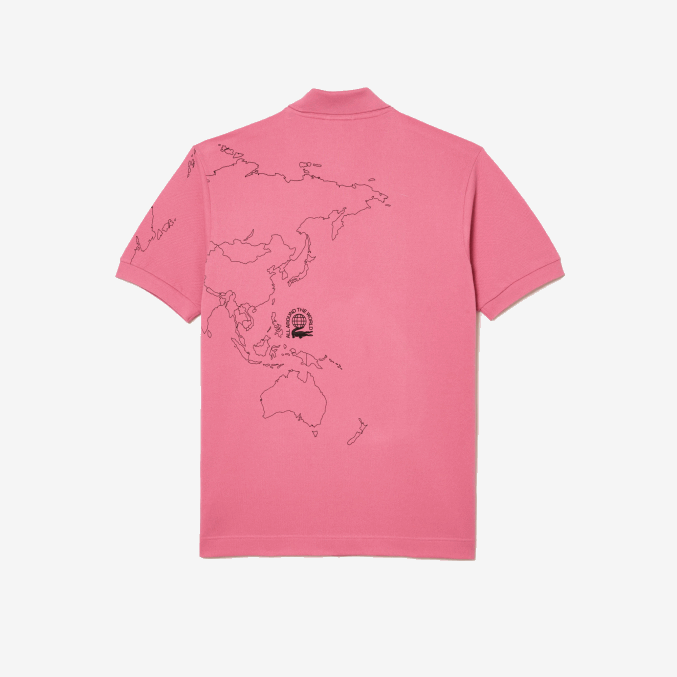 rosa 2r3 VVL0A113 hombres Lacoste polo de algodón orgánico estampado original l.12.12