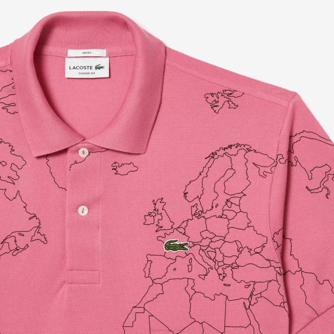 rosa 2r3 VVL0A113 hombres Lacoste polo de algodón orgánico estampado original l.12.12