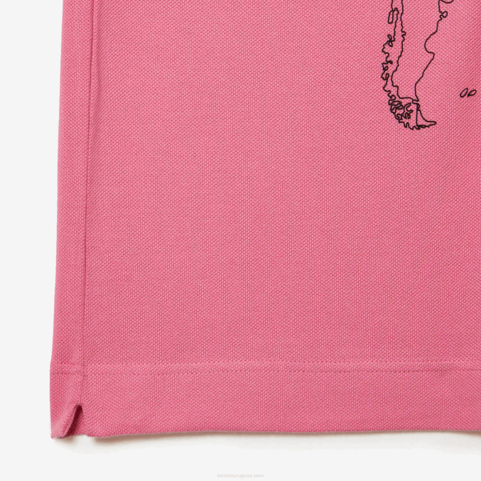 rosa 2r3 VVL0A113 hombres Lacoste polo de algodón orgánico estampado original l.12.12