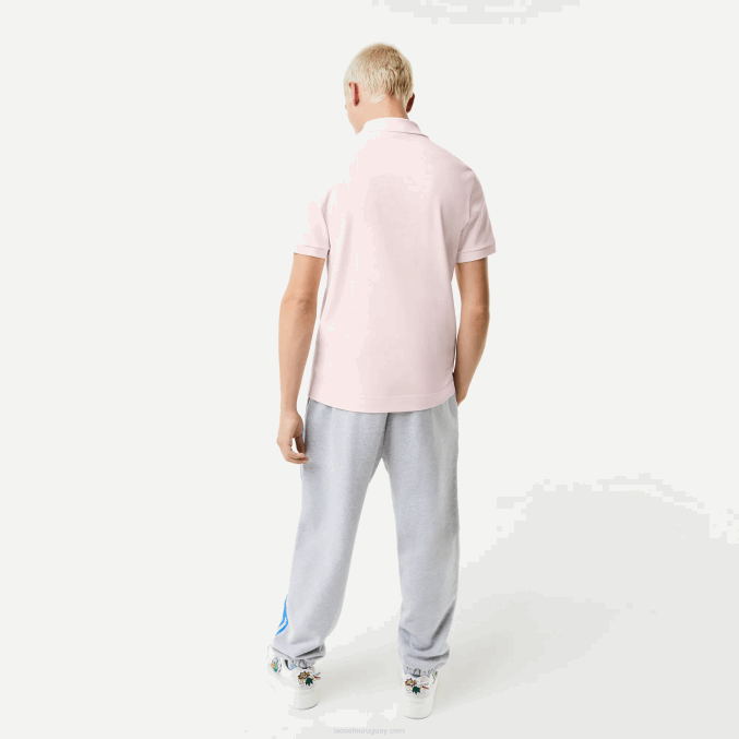 rosa claro t03 VVL0A576 hombres Lacoste polo de piqué de algodón orgánico