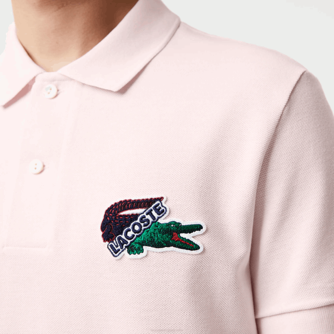 rosa claro t03 VVL0A576 hombres Lacoste polo de piqué de algodón orgánico