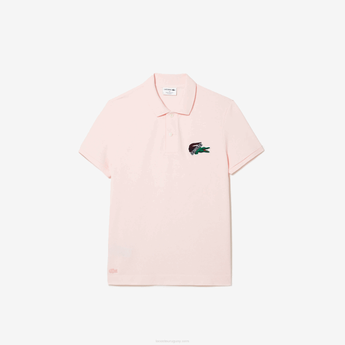 rosa claro t03 VVL0A576 hombres Lacoste polo de piqué de algodón orgánico