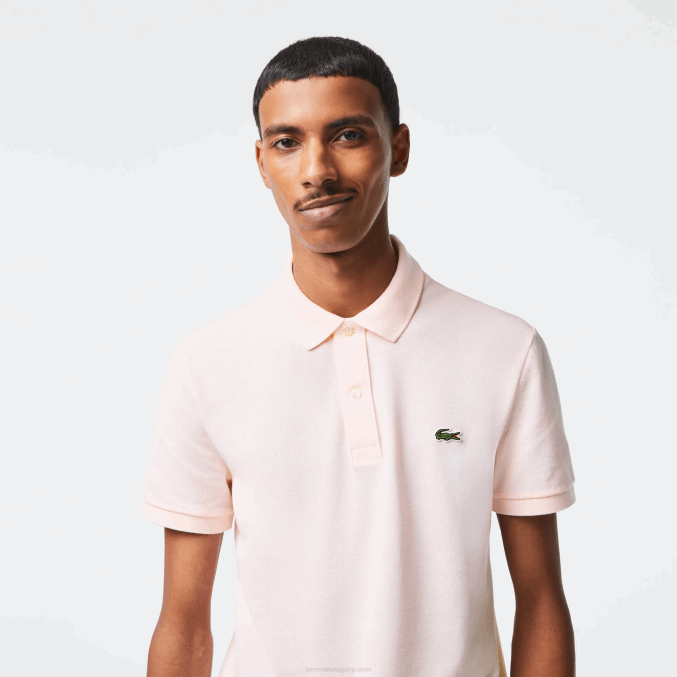 rosa claro t03 VVL0A740 hombres Lacoste polo original l.12.12 slim fit