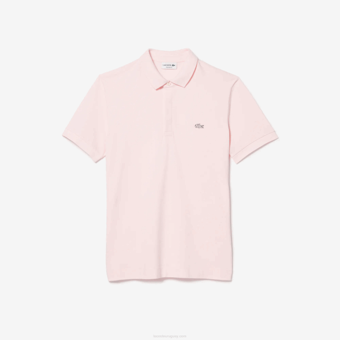 rosa claro t03 VVL0A835 hombres Lacoste polo de piqué de algodón elástico smart paris