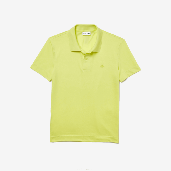 tuk amarillo llamativo VVL0A600 hombres Lacoste Polo slim fit de piqué de algodón orgánico elástico