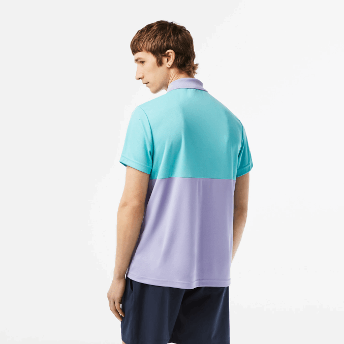 turquesa azul violeta t2i VVL0A240 hombres Lacoste polo sport miami open edition a rayas