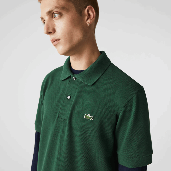verde 132 VVL0A252 hombres Lacoste polo original l.12.12 con piqué de algodón grueso