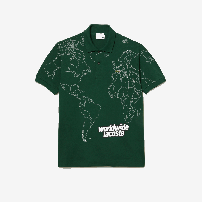 verde 132 VVL0A34 hombres Lacoste polo de algodón orgánico estampado original l.12.12